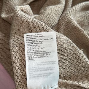 Tan H&M V Neck Knit Top