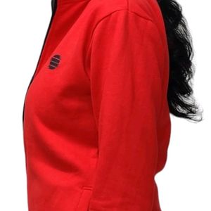 Red Color Zipper Jacket Unisex Style