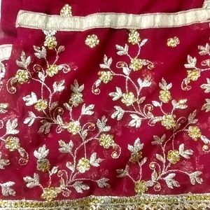 Beautiful Designer Red Suit Heavy Jari Aur Stone W