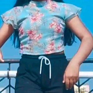 Floral Print Korean Top