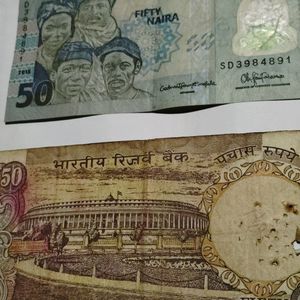 Rs50 Indian Old Currency+ 50 Naira