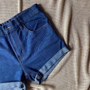 Blue High Waist Denim Shorts