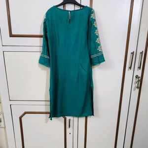 Green Festive W Kurta Sharara Set