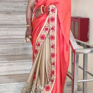 Festive Wear Orange 🧡 Saree