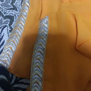 Combo Orange & Cyan Saree