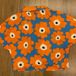 Orange Floral Shirt