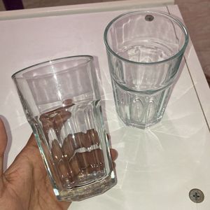 Set Of 2 Sturdy Glass Tumblers