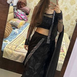 Black Lehenga Saree