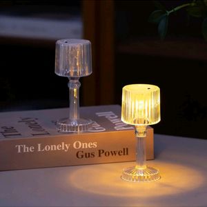 Mini Acrylic LED Desk Lamps Table Lamp Portable Cr