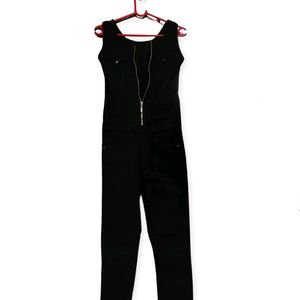 Denim Black Twill Jumpsuit