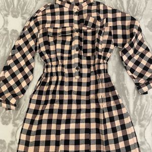 Zara Checked Shirt Dress