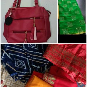 4 Saree  1 Bag 1neck