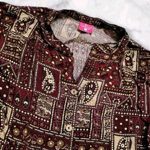 (Diwali Sale🪔)(NEW) Maroon High Low Kurta