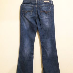 Washed Blue Flared Jeans