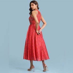 Aarke Ritu kumar Red Floral PrintLong Dress