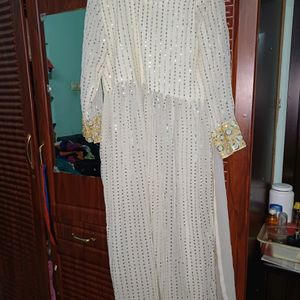 White Kurti With Dupatta And Pant