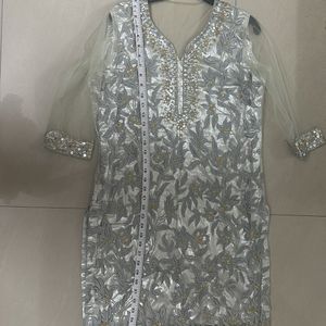 Silver Embroidery Kurta