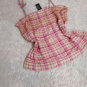 Conquette Check Cami Top