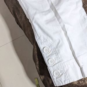 WHITE  34 INCHES and 3/4 TROUSER CASUAL