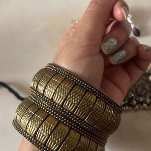 Golden Bangle With Jhumka