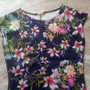 Floral Slip On Strechable Bodycon Dress