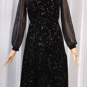 Korean Starry Velvet Dress