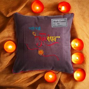 Rakhi Cushion Cover Embroidery