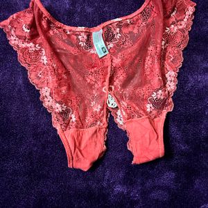 Front Open Red Lace Panty