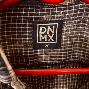 DMNX Navy Blue Checked Shirt For Women