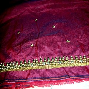 Aari Maroon Unstitched Blouse