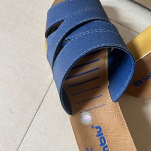 Blue Flatform Sandals