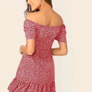 Price Drop🚨SHEIN Daisy Print Red Dress🍒🍷🎀