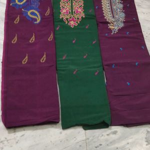 3 GARAM SUITS WITH EMBROIDERY