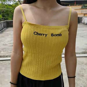 Cherry Bomb🌸🍒. Yellow Tank Top