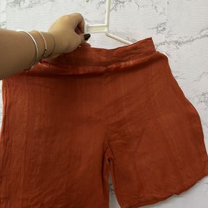 High Waisted Orange Shorts