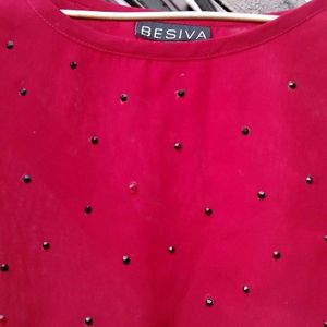 BESIVA BRAND beautiful Festivewear Maroon Top