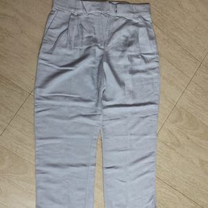 Powder Blue Linen Formal Pants From H&M