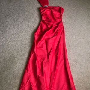 Red One Sided Gown