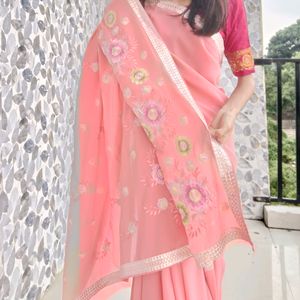 Saree With Stitched Blouse