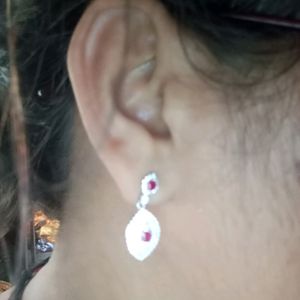 Pink Silver Earrings 925silver