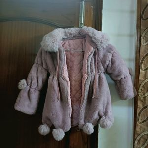 Baby Pink Colour Fur Coat.....For 6 To 7 Year Girl