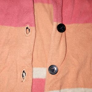 Korean Striped Cotton Cardigan🌸🧡✨