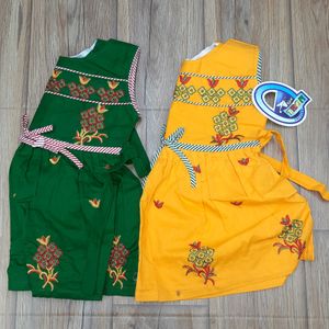Frock With Thread Work 🧚‍♀️ ( Pack Of 2 )