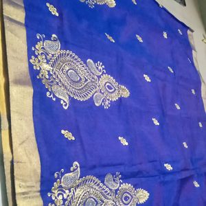 Purple With Gold New Saree