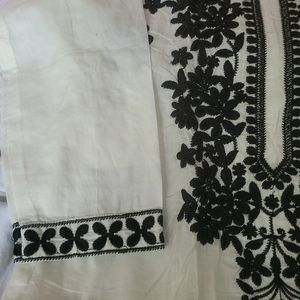 Chikankari Suit With Chiffon Dupatta