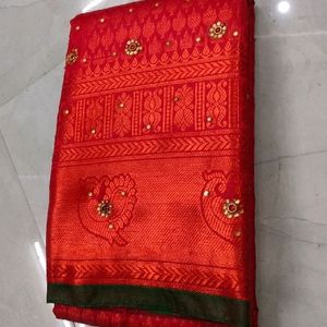 Brocade Jhalak With Stone Work