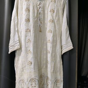 White Ethenic Kurta