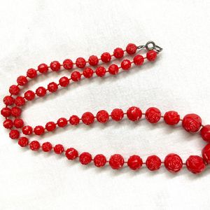 Red Rose Beaded Necklace