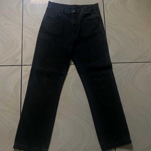 Urbanic Greyish Black Highwaist Straight Fit Jeans