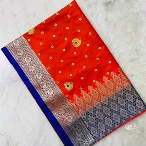 Banarasi Satin Silk Saree With Embroidery Work